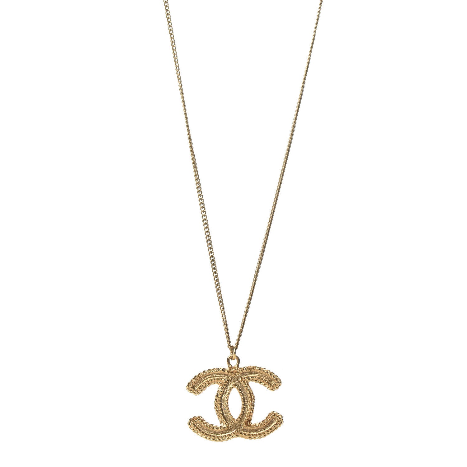 Chanel CC Necklace Matte Gold 1 of 5
