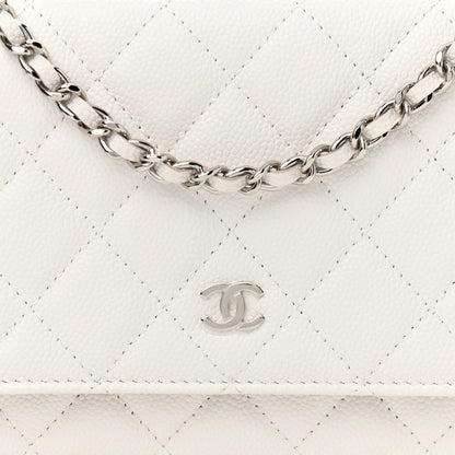 Chanel Caviar Quilted Wallet On Chain WOC White 9 of 12