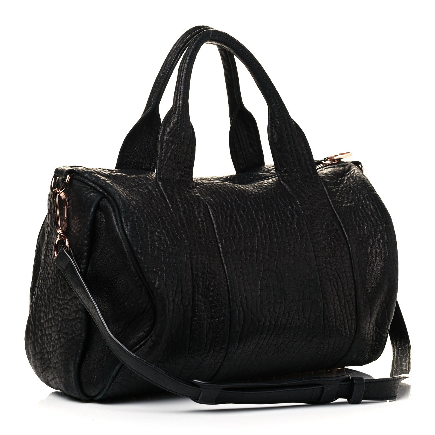 Alexander Wang Pebbled Lambskin Rocco Black Rose Gold Hardware 2 of 4