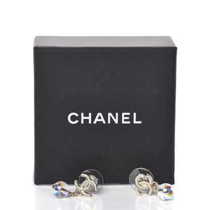 Chanel Iridescent Bead CC Drop Earrings Gold 5 of 5