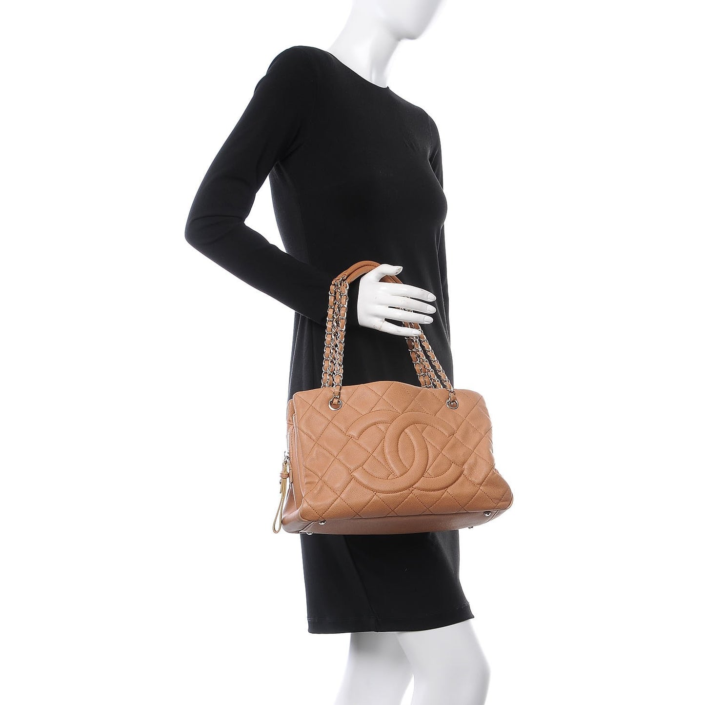 Caviar CC Timeless Tote Beige