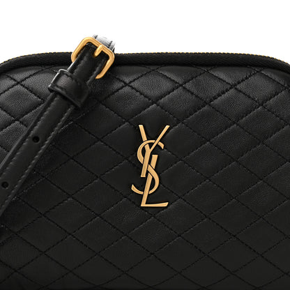 Saint Laurent Lambskin Quilted Gaby Zipped Pouch Black 7 of 10