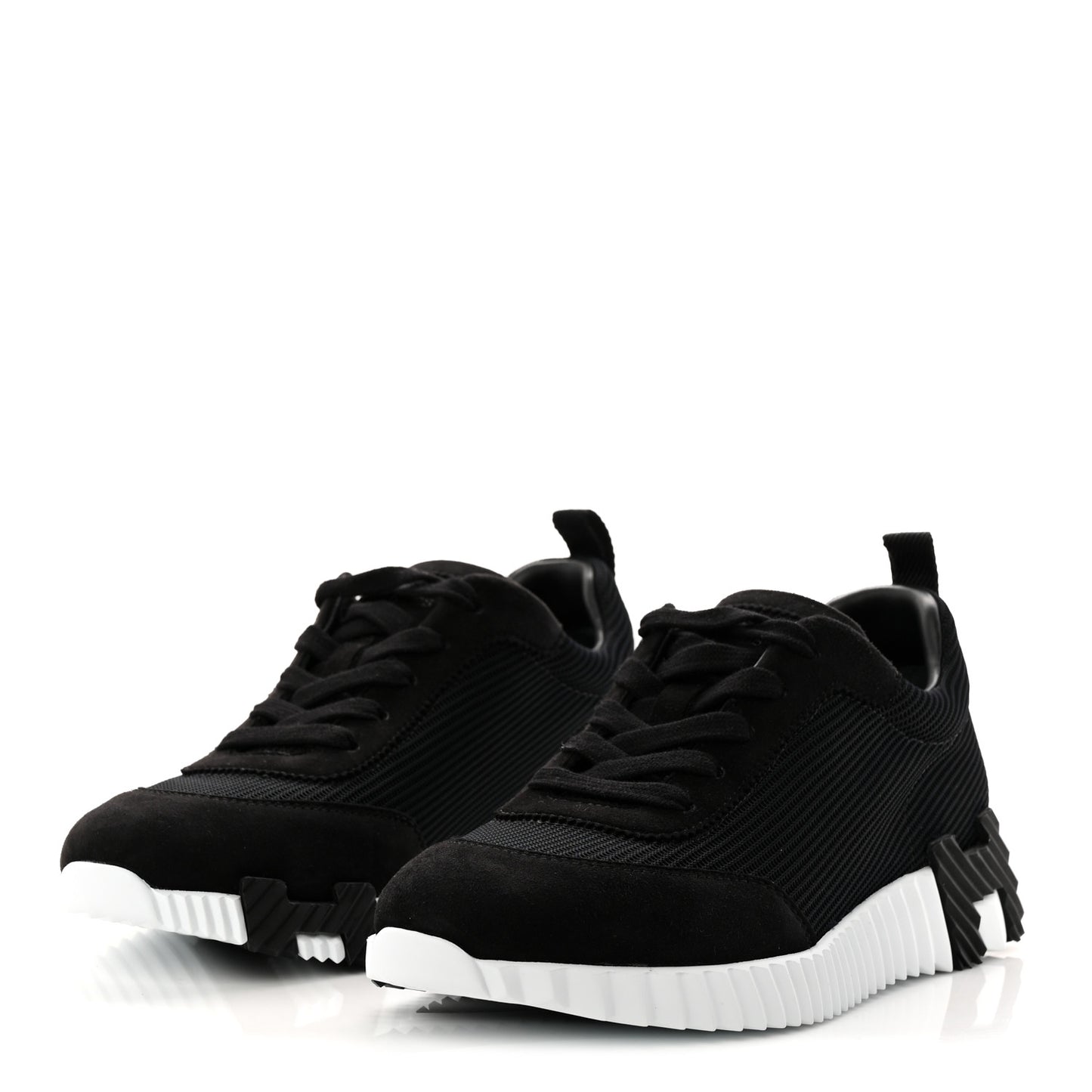 Air Mesh Suede Goatskin Bouncing Sneakers 39 Black
