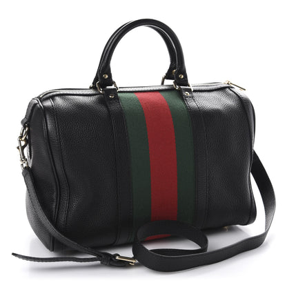 Gucci Calfskin Vintage Web Medium Boston Black 6 of 13