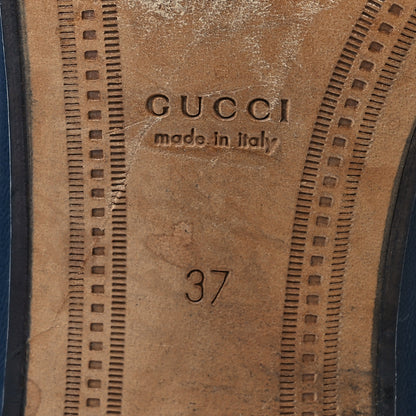 Gucci Calfskin Womens Jordaan Loafers 37 Blue Agata 8 of 14