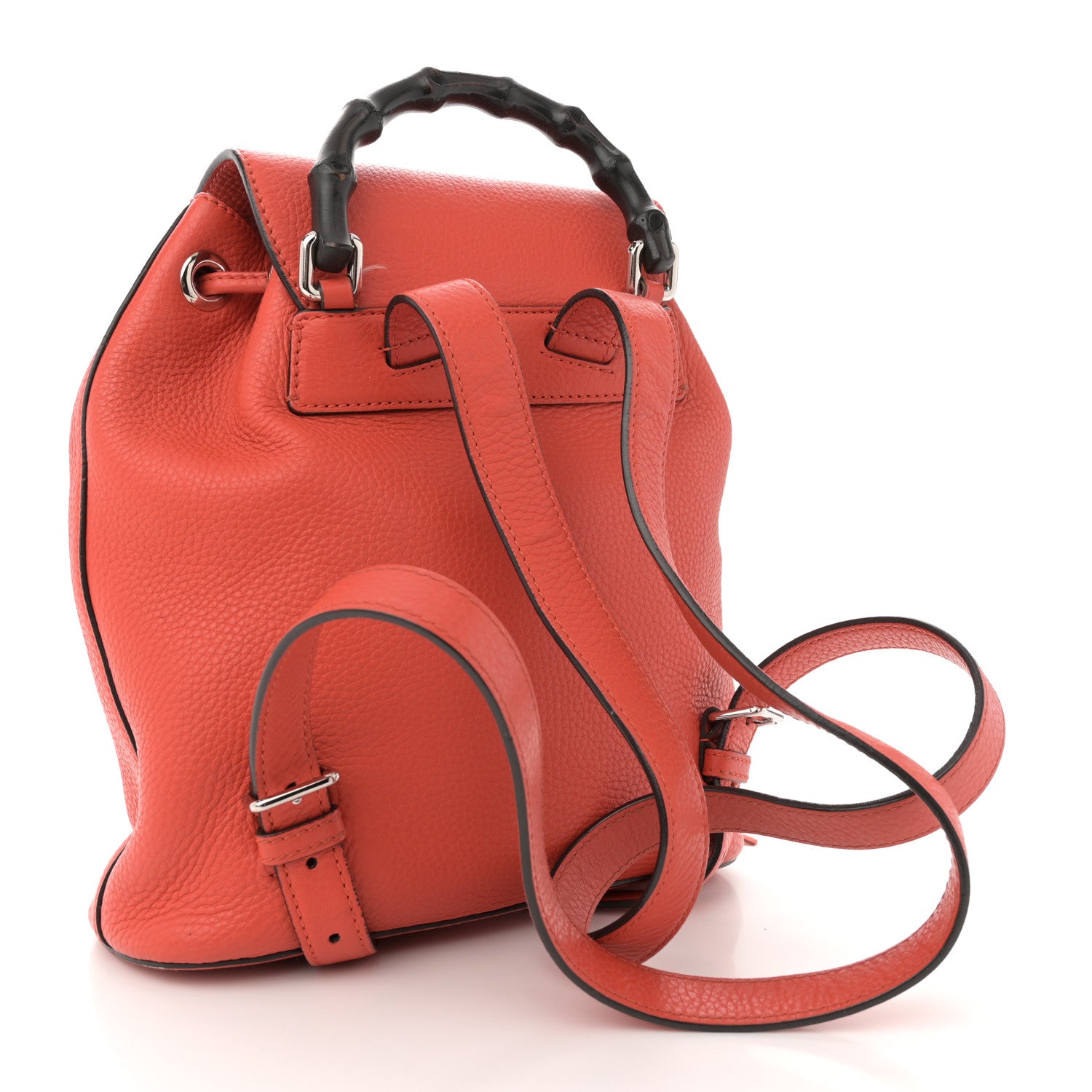 Gucci Calfskin Small Bamboo Backpack Orange 3 of 13