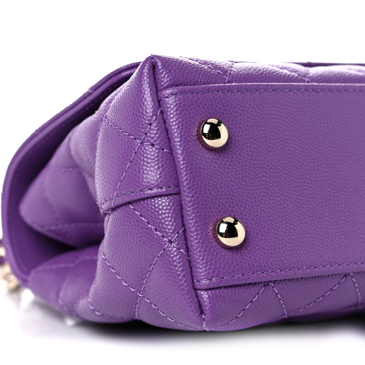 Caviar Quilted Extra Mini Coco Handle Flap Purple