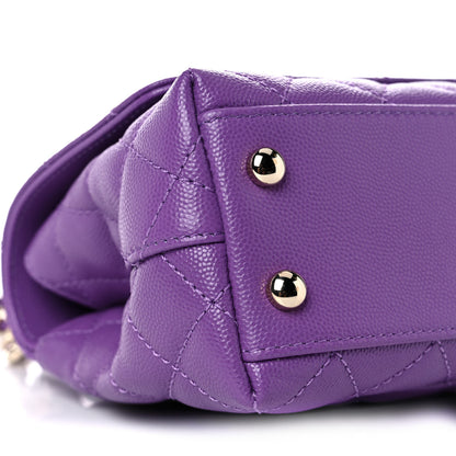 Chanel Caviar Quilted Extra Mini Coco Handle Flap Purple 8 of 10