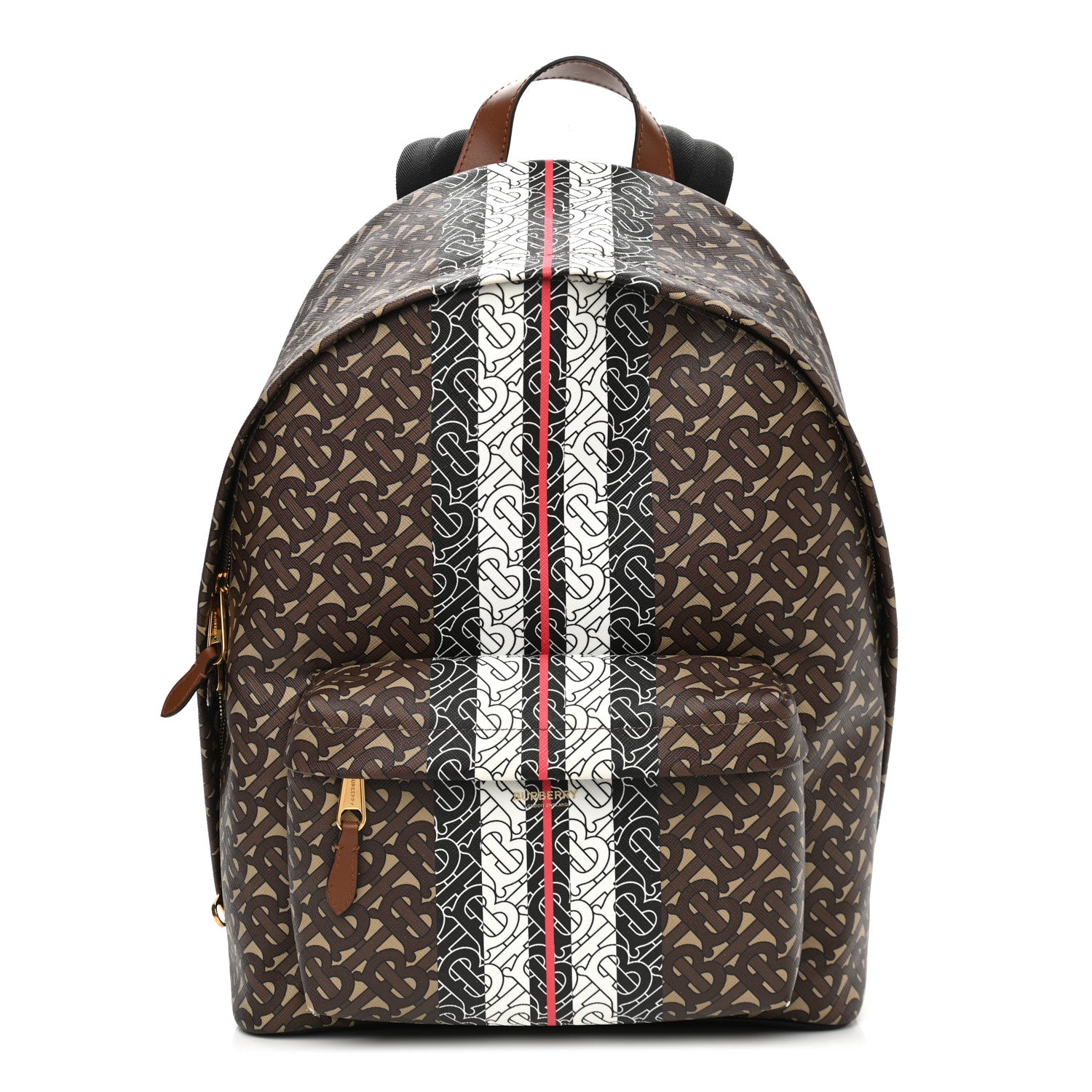 Burberry E-Canvas Monogram Stripe Backpack Bridle Brown 1 of 9