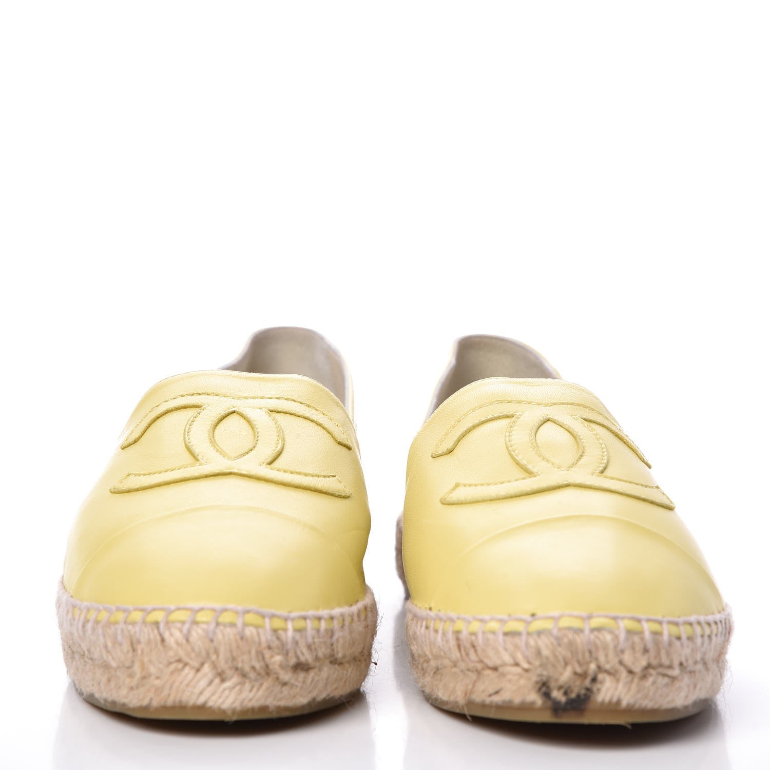 Chanel Lambskin CC Espadrilles 41 Yellow 2 of 15