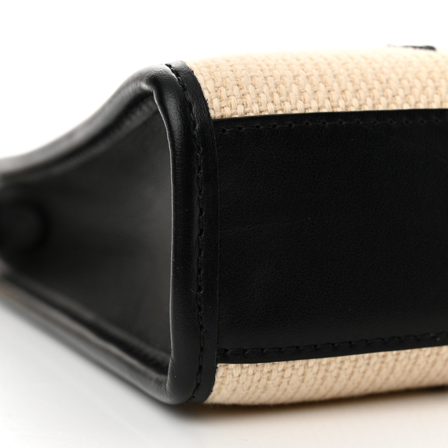 Raffia Calfskin Monogram Toiletry Pouch On Chain Beige Black