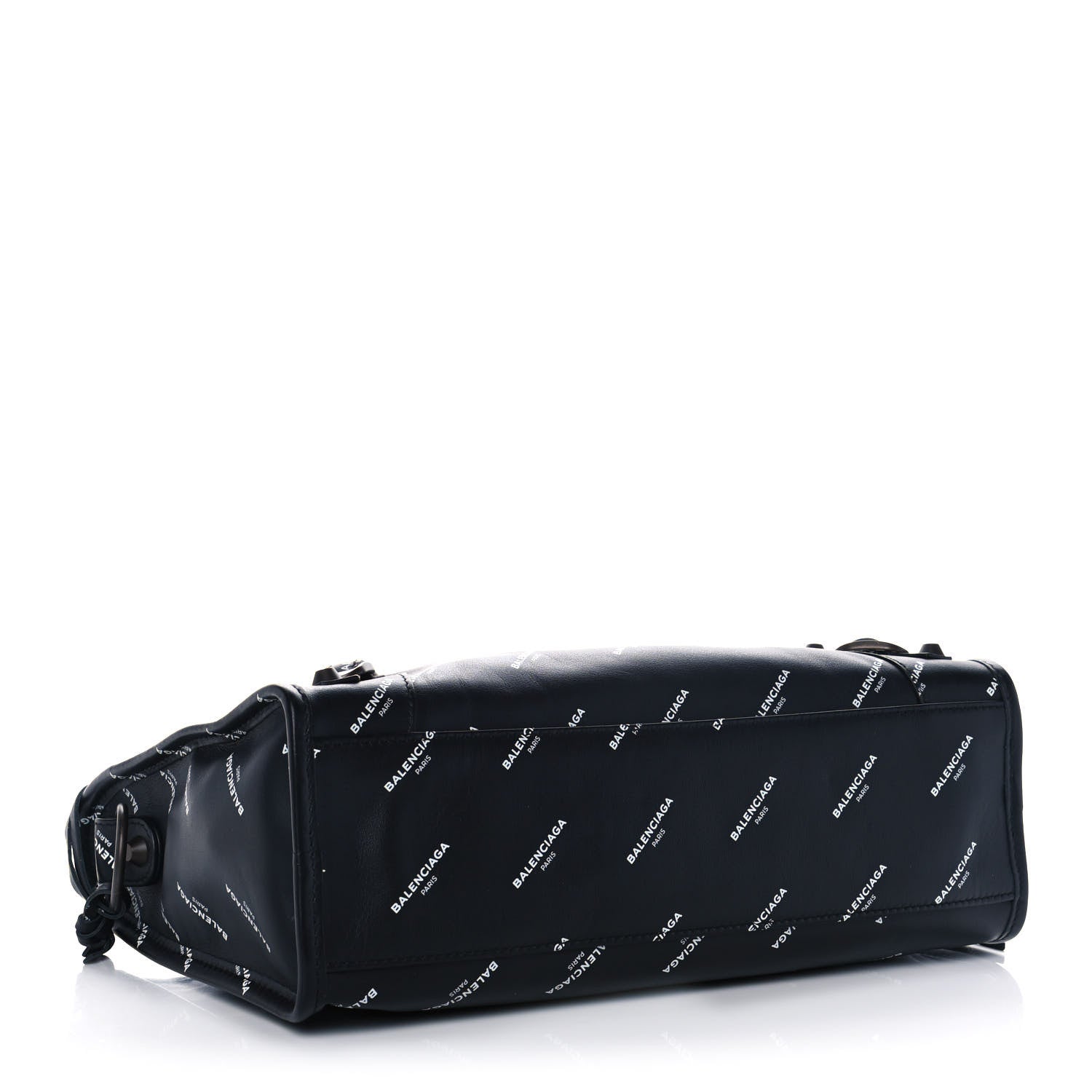Balenciaga Veau Allover Logo Classic Hardware S City Black White 3 of 9