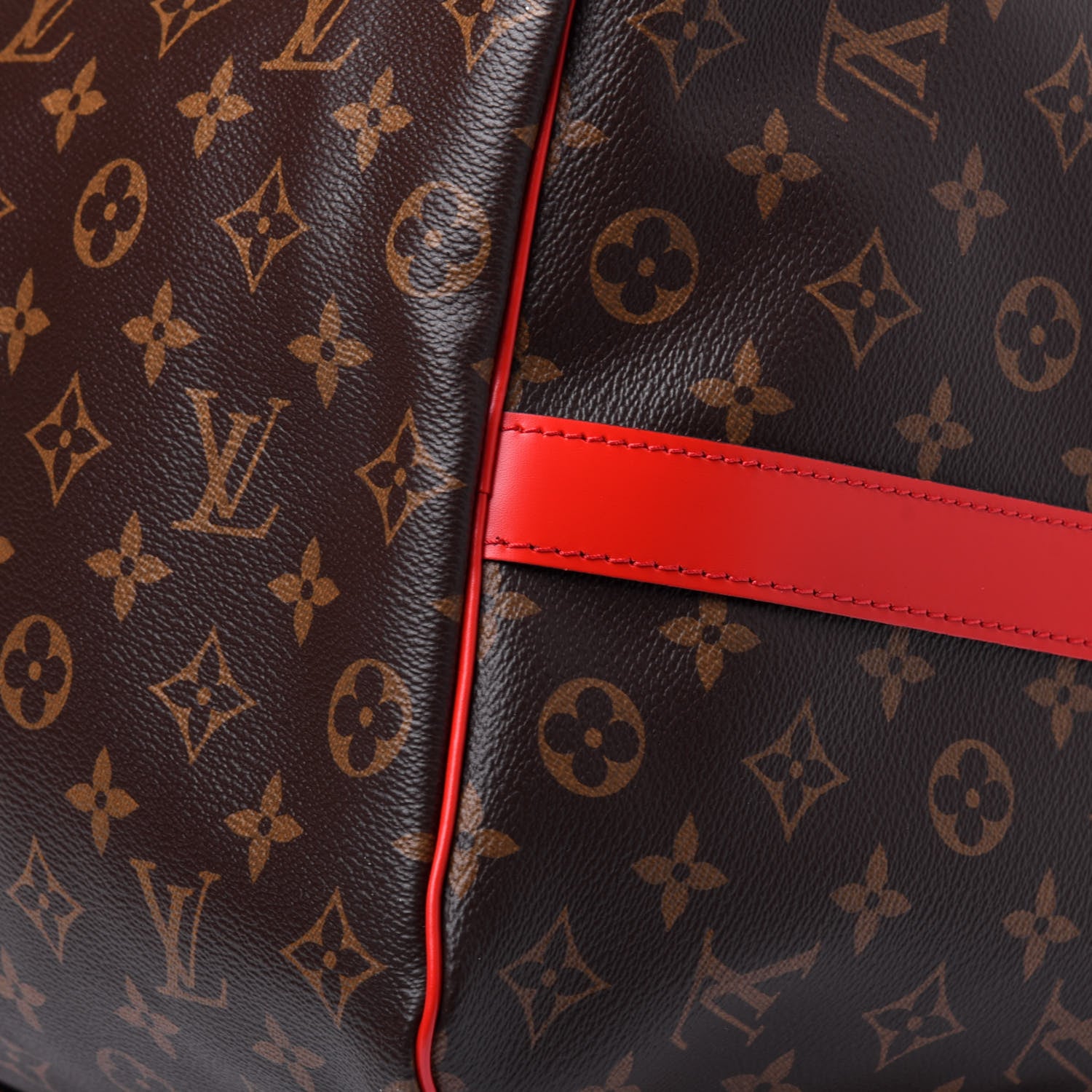 Louis Vuitton Calfskin Monogram Keepall Bandouliere 50 Coquelicot 9 of 12