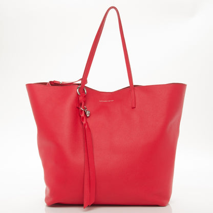 Alexander McQueen Grained Calfskin Skull Open Shopper Tote Red 3 of 12