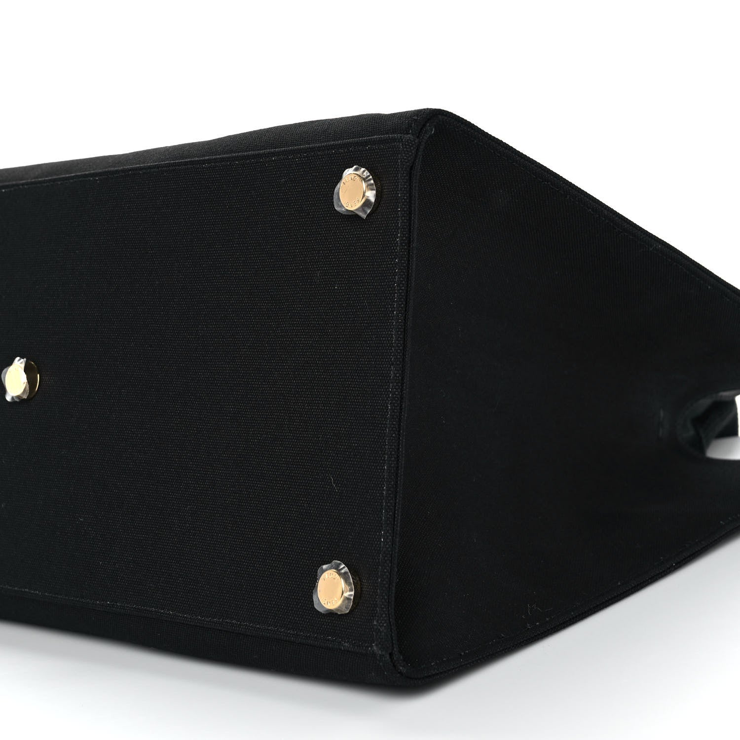 Fendi X VERSACE Cotton Canvas Cuoio Romano Fendace Logo Embroidered Signature Shopping Tote Black Gold 5 of 7