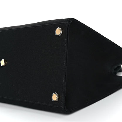 Fendi X VERSACE Cotton Canvas Cuoio Romano Fendace Logo Embroidered Signature Shopping Tote Black Gold 5 of 7