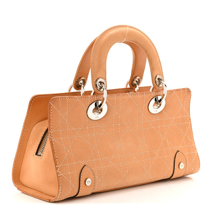 Christian Dior Calfskin Cannage Stitched Small East West Lady Dior Camel 3 of 11