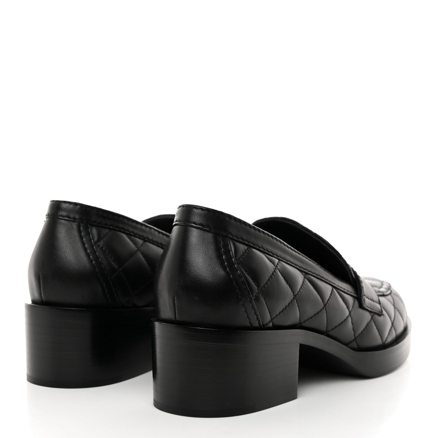 Lambskin Quilted CC Heart Loafers 37 Black