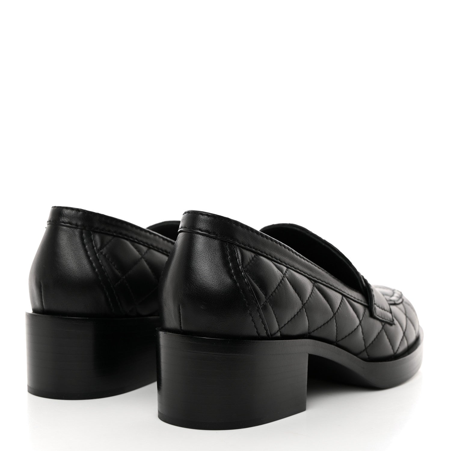 Chanel Lambskin Quilted CC Heart Loafers 37 Black 4 of 12