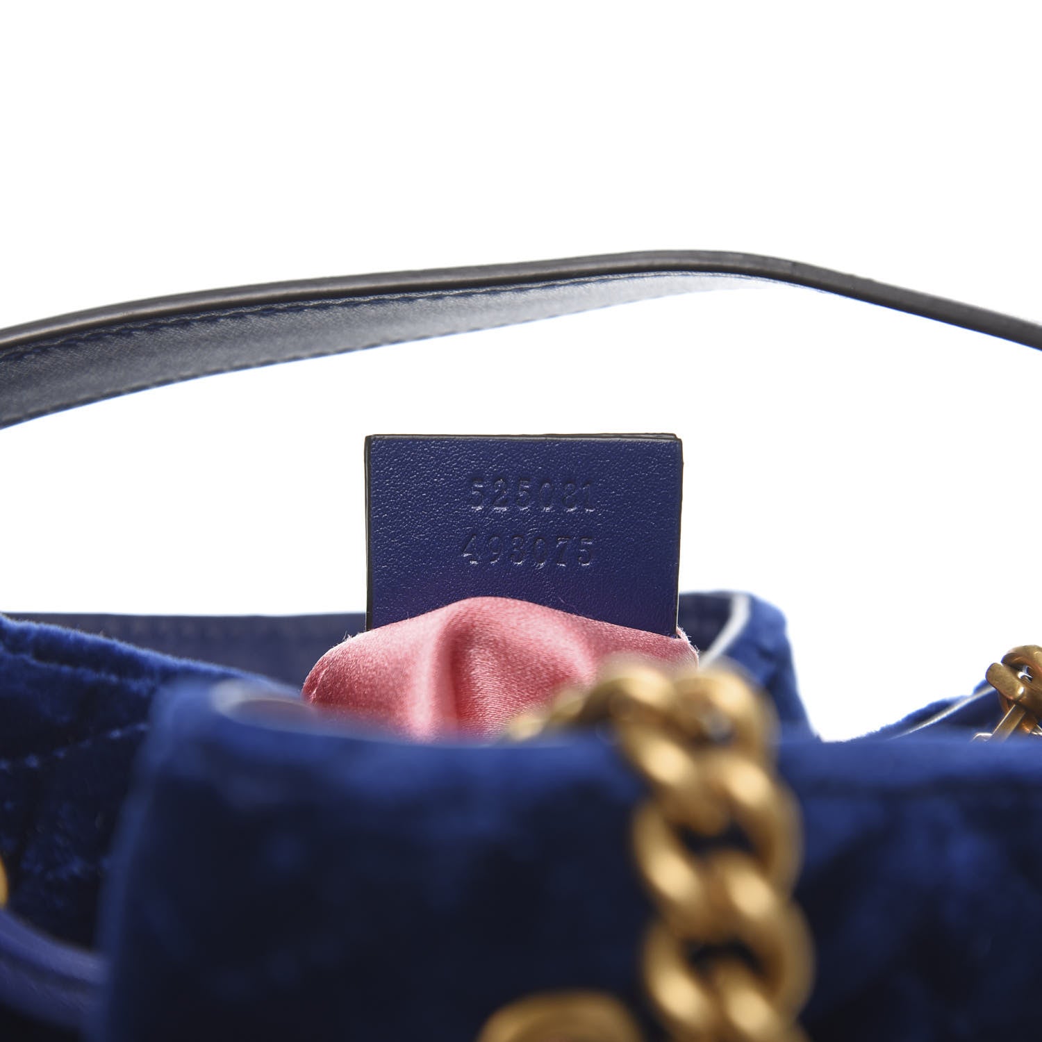 Gucci Velvet Matelasse GG Marmont Bucket Bag Cobalt Blue 7 of 11