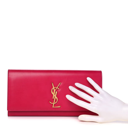 Saint Laurent Calfskin Classic Monogram Cassandre Clutch Fuchsia 2 of 12