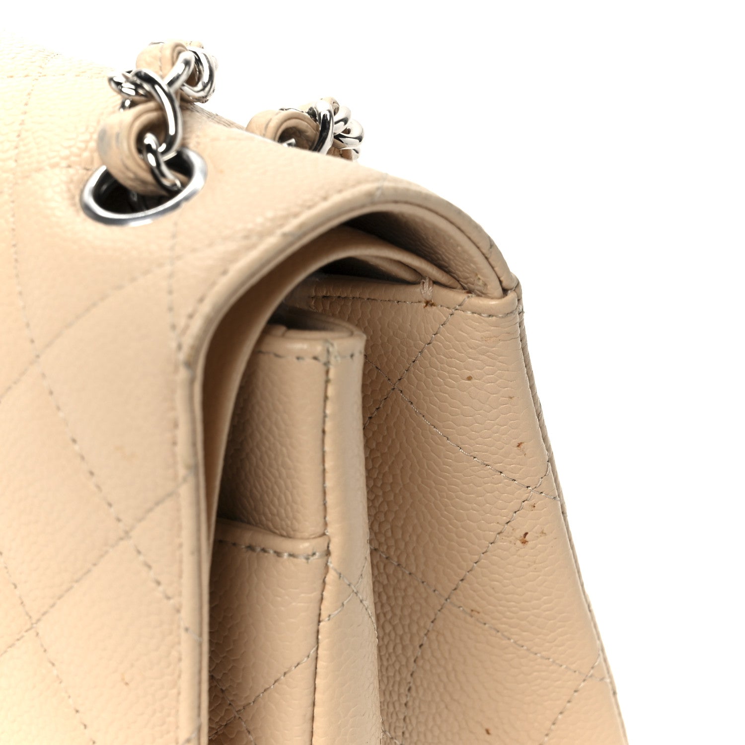 Chanel Caviar Quilted Jumbo Double Flap Beige 12 of 12