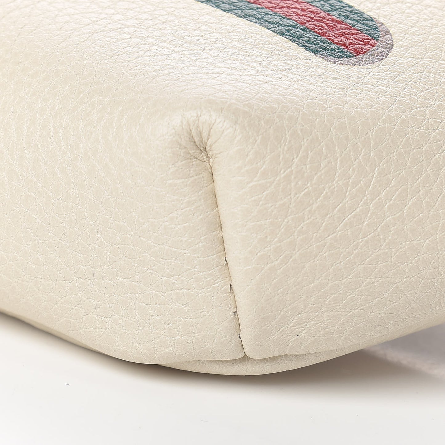 Grained Calfskin Small Logo Belt Bag White