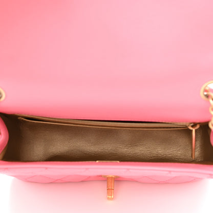 Chanel Lambskin Quilted Mini Rectangular Pearl Crush Flap Pink 4 of 8