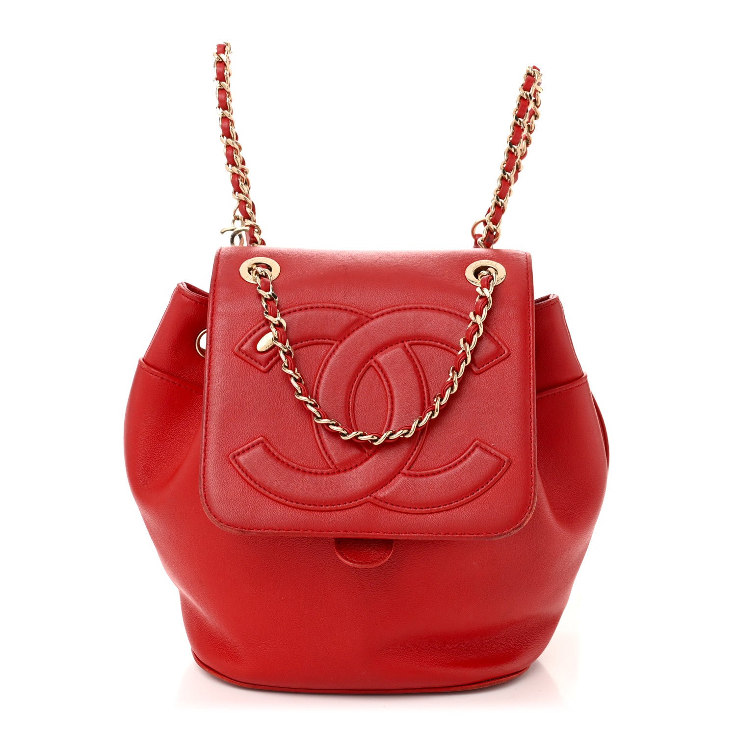 Chanel Lambskin CC Mania Backpack Red 1 of 12
