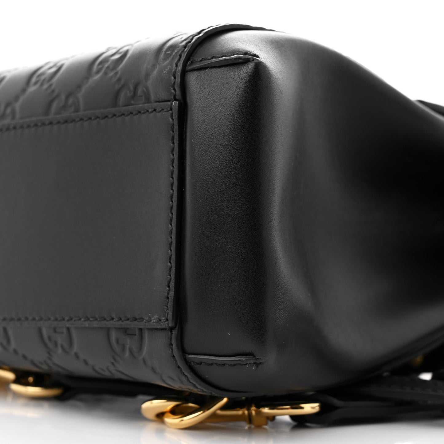 Guccissima Signature Padlock Backpack Black