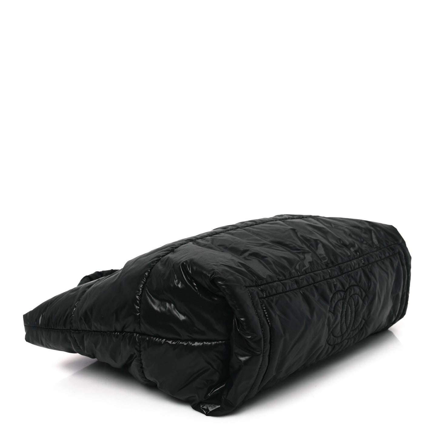 Nylon Quilted Small Coco Cocoon Tote Black