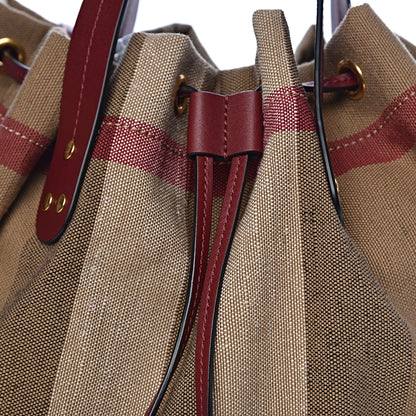 Burberry Grainy Calfskin Mega Check Tassel Heston Tote Burgundy Red 13 of 13