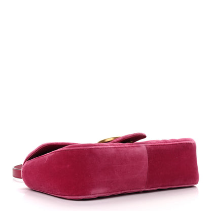Gucci Velvet Matelasse Small GG Marmont Shoulder Bag Light Raspberry Rose 3 of 8