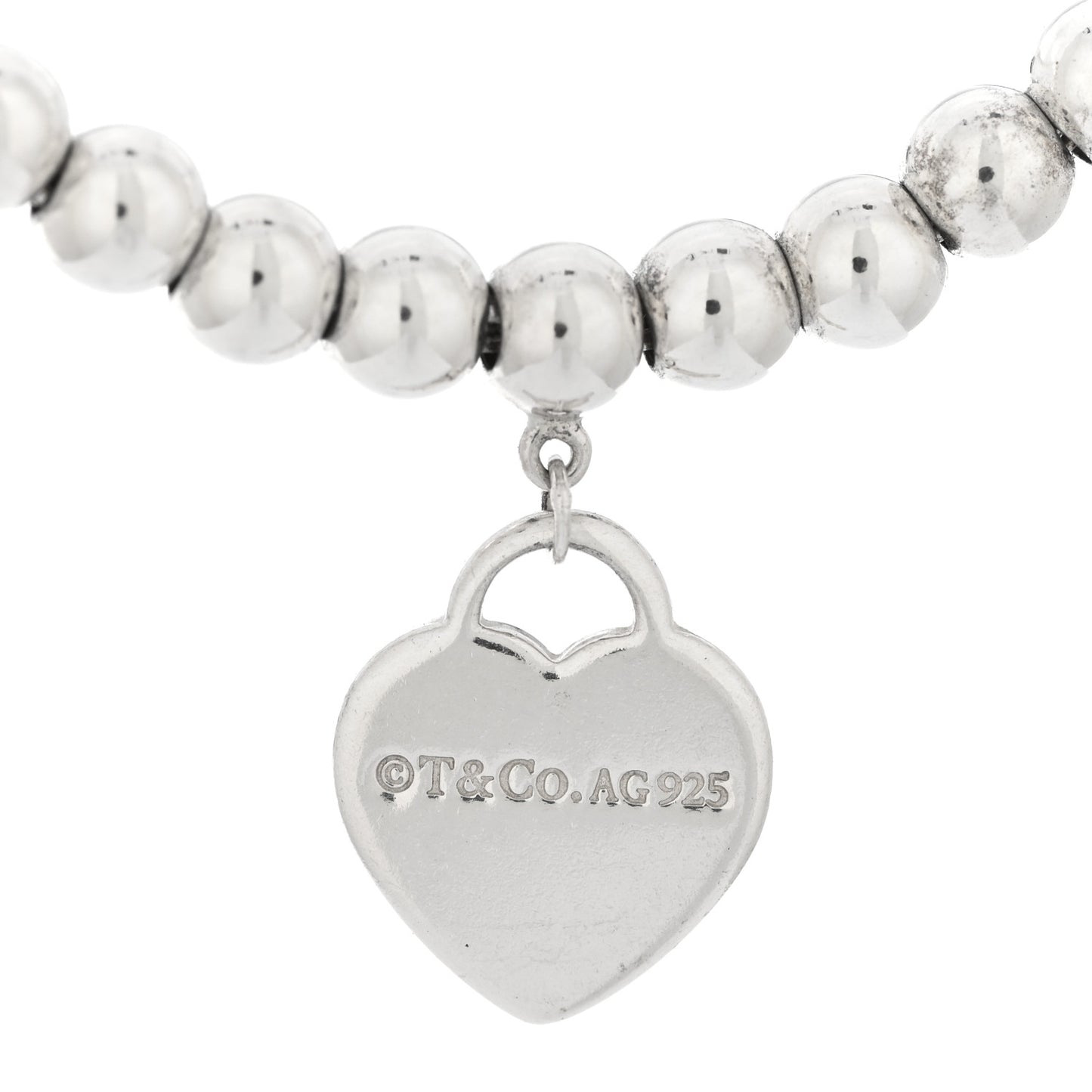 Sterling Silver 4mm Return to Tiffany Heart Tag Bead Bracelet