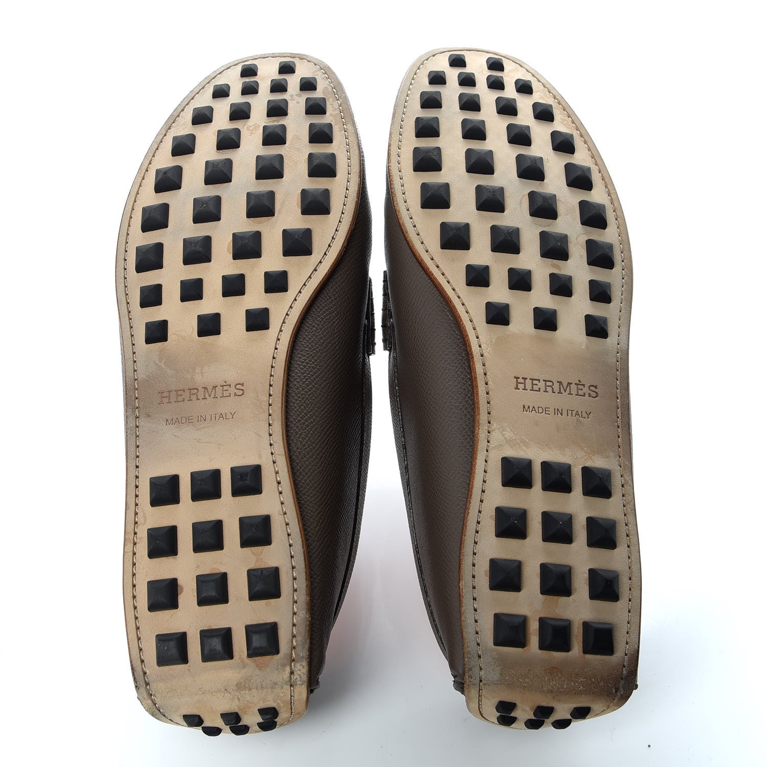 Hermes Epsom Mens Oscar Loafers 42 Etoupe 7 of 10