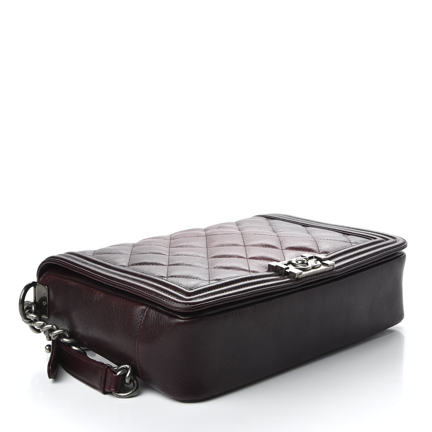 Chanel Goatskin Ombre Faded Quilted New Medium Boy Flap Burgundy 4 of 10