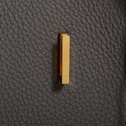 Hermes Togo Horseshoe Birkin 35 Etain Bleu Paon 18 of 26