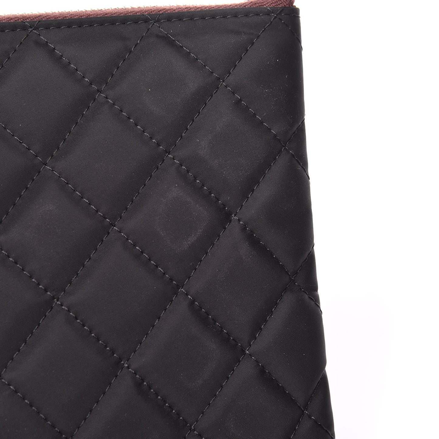 Nylon Quilted Medium Cosmetic Case Black