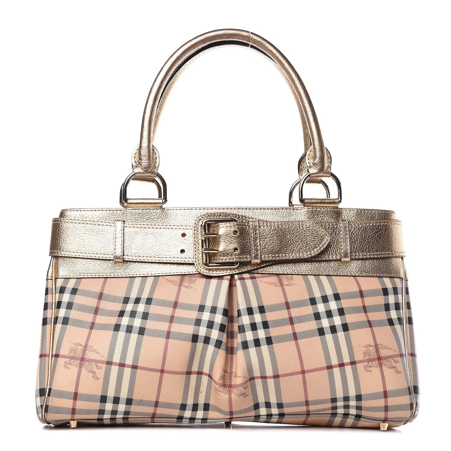 Burberry Haymarket Check Tote Gold 1 of 22