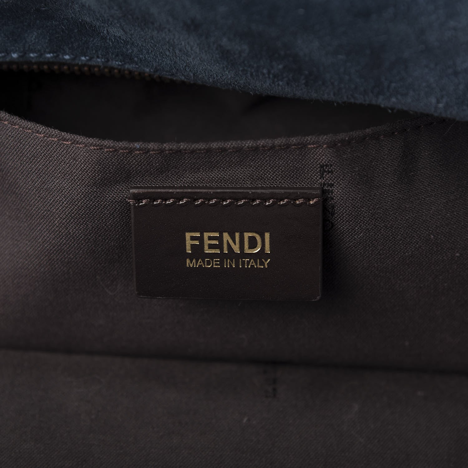 Fendi Pequin Vitello Magnetic Top Satchel Tobacco Petrolio 8 of 9