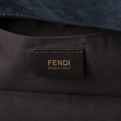 Fendi Pequin Vitello Magnetic Top Satchel Tobacco Petrolio 8 of 9