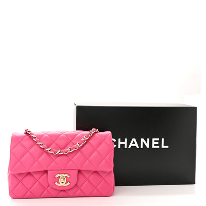 Chanel Lambskin Quilted Mini Rectangular Flap Fuchsia 11 of 11