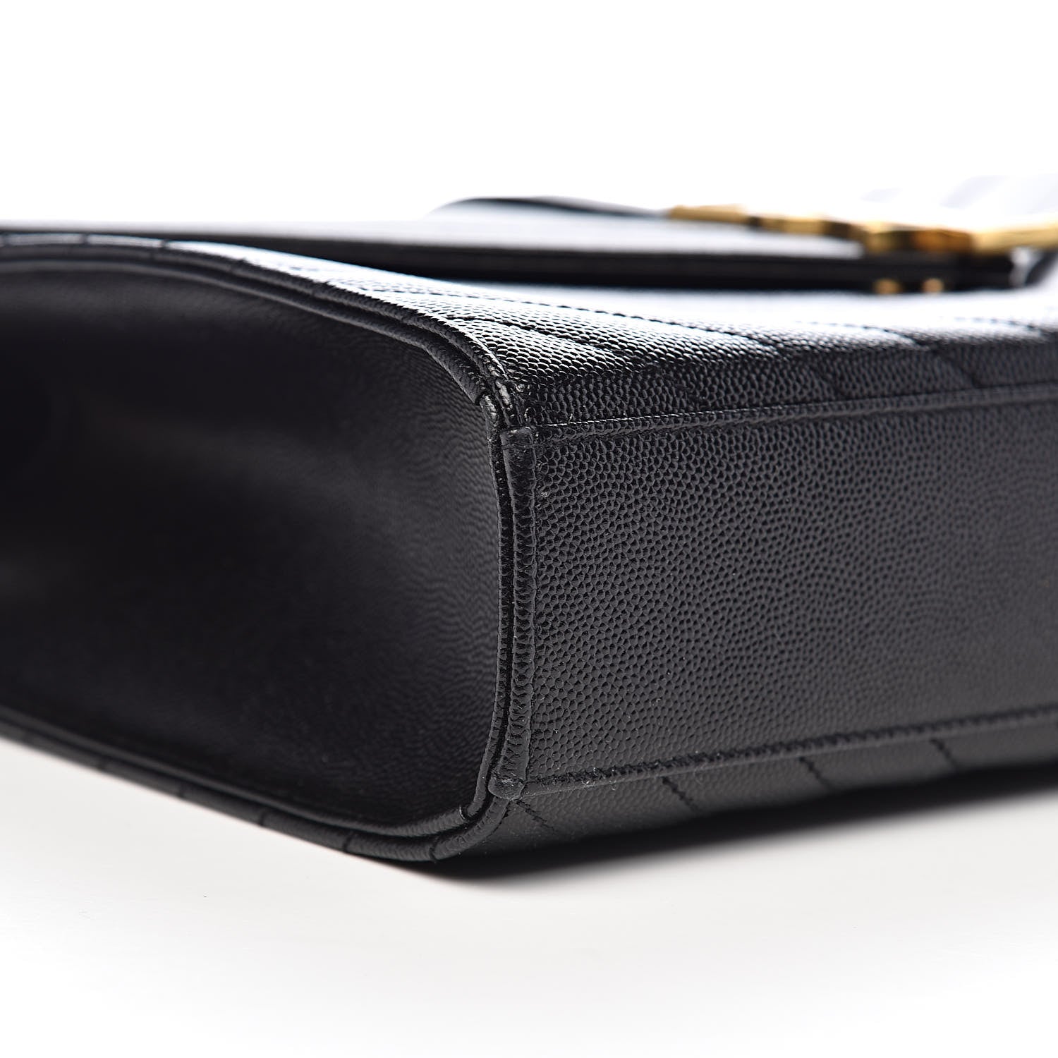 Saint Laurent Grain De Poudre Matelasse Chevron Large Monogram Satchel Black 8 of 10