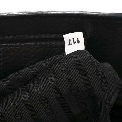 Prada Glace Calfskin Sound Tote Bag Baltico Black 7 of 10