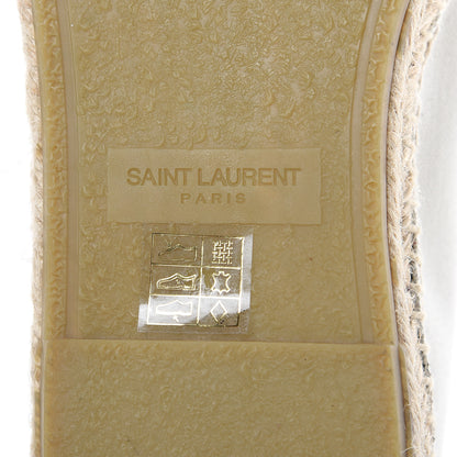 Saint Laurent Canvas Elba Logo Embroidered Espadrilles 42 Panna 9 of 10