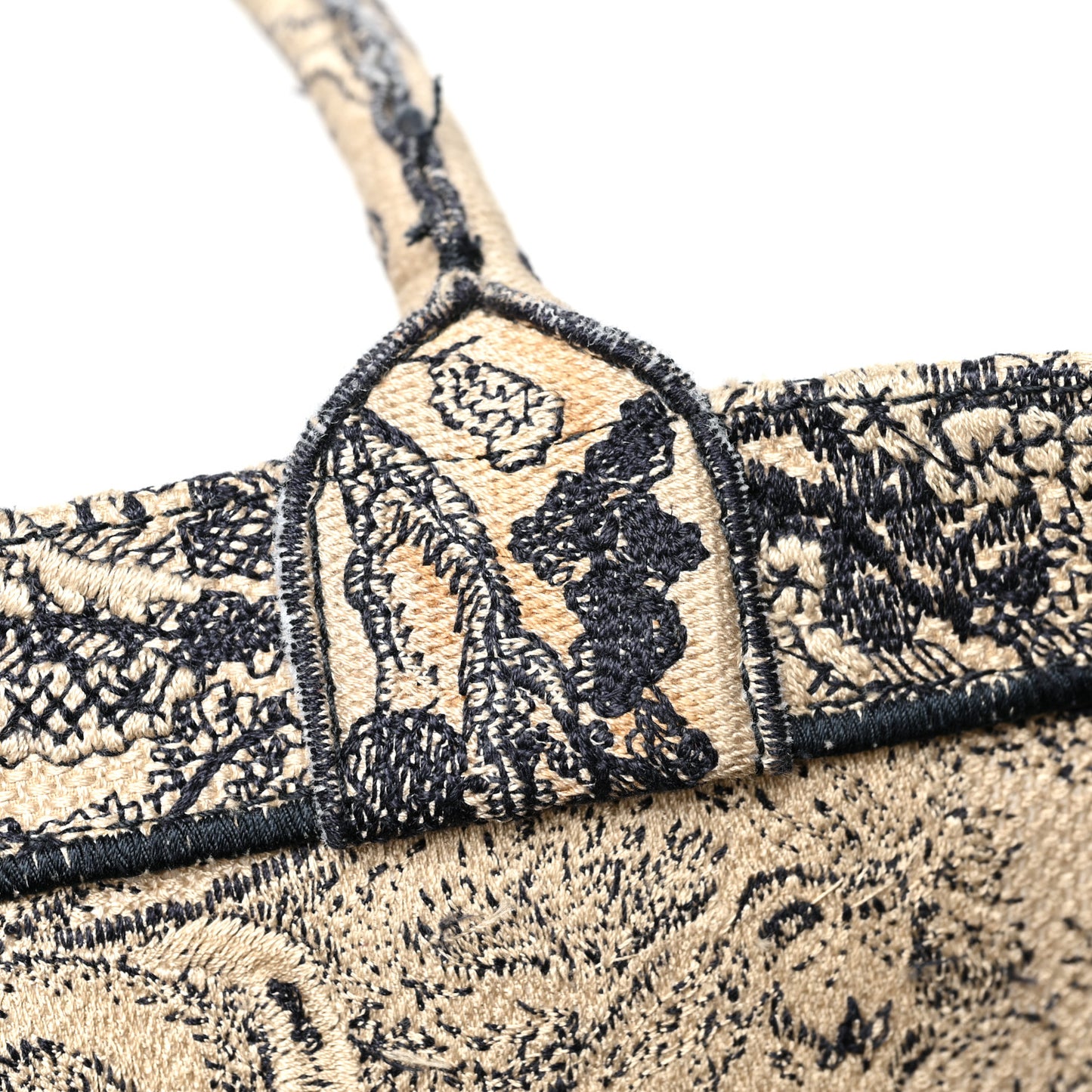 Canvas Embroidered Large Dioriviera Toile De Jouy Book Tote Black