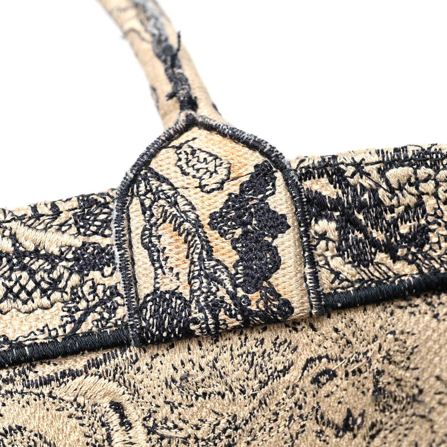 Christian Dior Canvas Embroidered Large Dioriviera Toile De Jouy Book Tote Black 12 of 12