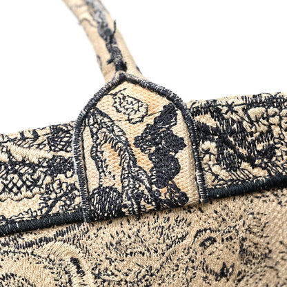 Christian Dior Canvas Embroidered Large Dioriviera Toile De Jouy Book Tote Black 12 of 12
