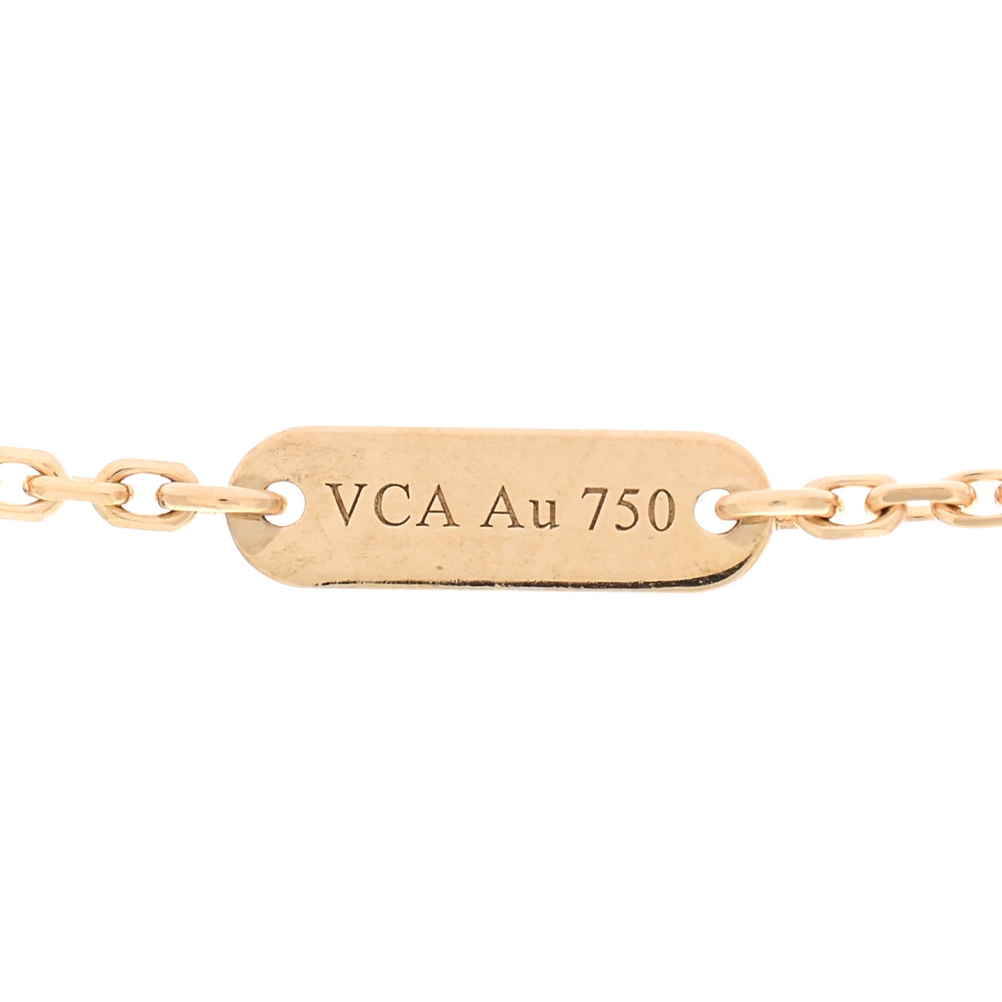 18K Yellow Gold Mother of Pearl Vintage Alhambra Pendant Necklace