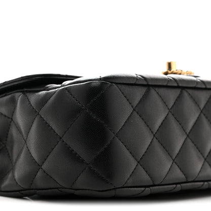 Chanel Lambskin Quilted Small Strass On Top Flap Bag Black 9 of 11